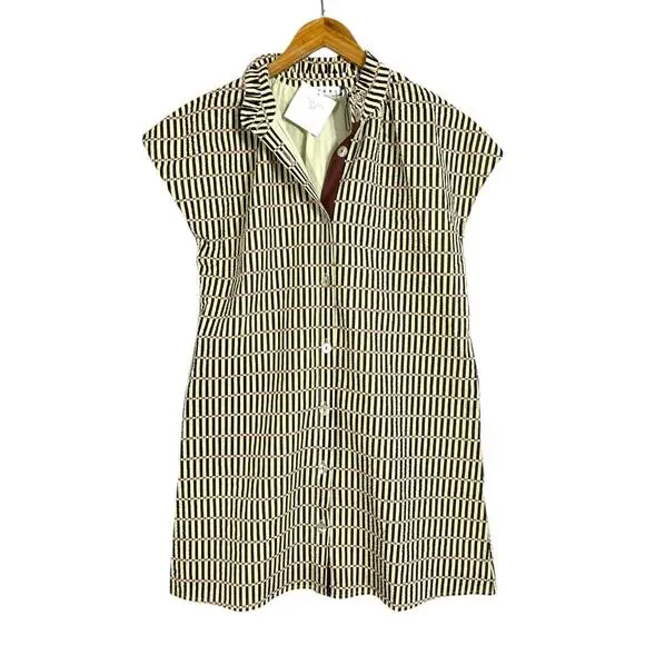 THML Faith Button Up Dress Womens Medium Rue Stripe Dot NWT - Picture 6 of 10